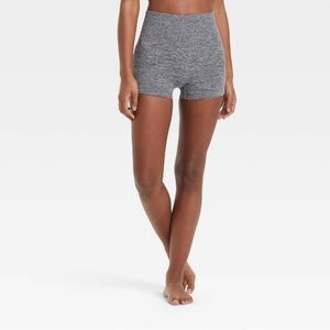 Seamless Ribbed Shorts Heather Gray XS NWOT